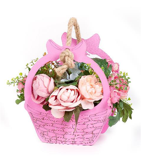 Декоративный ящик для цветов "Лукошко", Розовый