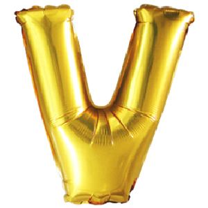 Шар Буква "V" золото / Gold