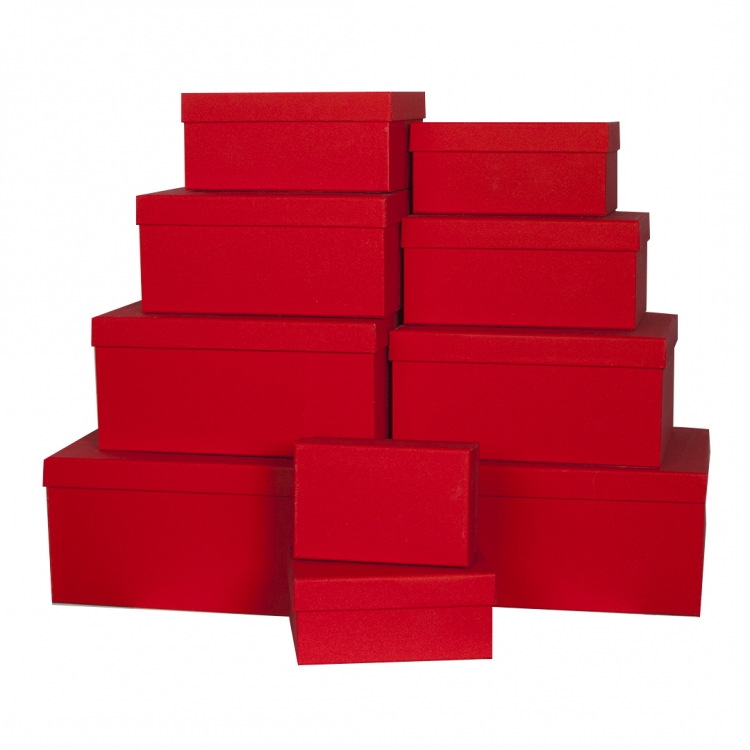 Набор коробок 10 в 1 "Звездная пыль" Красный, с блестками