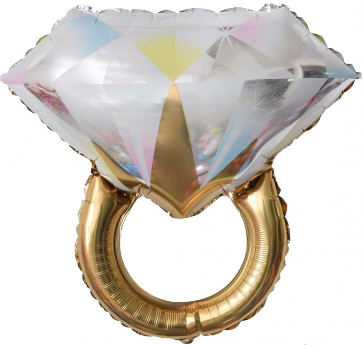 Шар Фигура Кольцо с бриллиантом, Золото (в упаковке)