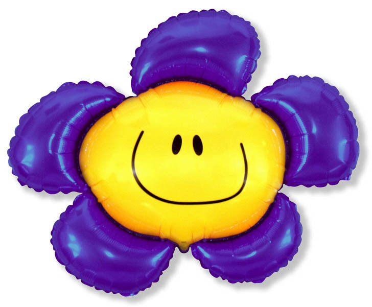 Шар фигура, Цветочек (солнечная улыбка) фиолетовый / Flower (в упаковке)