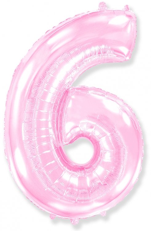 Шар Цифра "6" Розовый / Pink