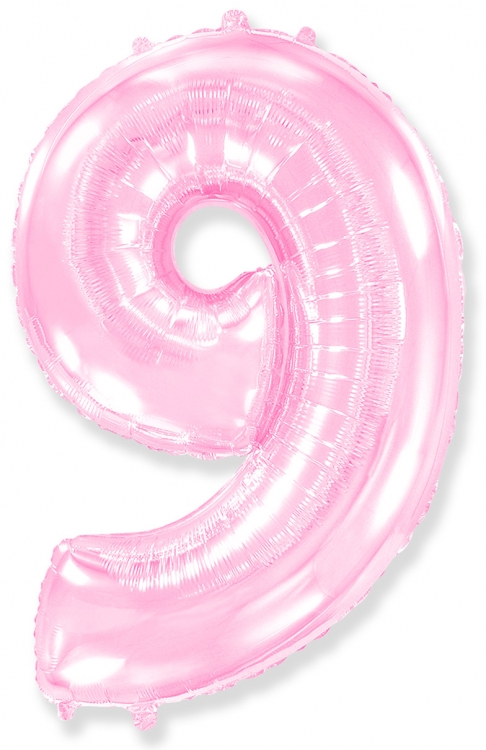 Шар Цифра "9" Розовый / Pink