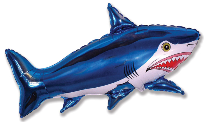 Шар Фигура Акула (синий) / Shark (в упаковке)