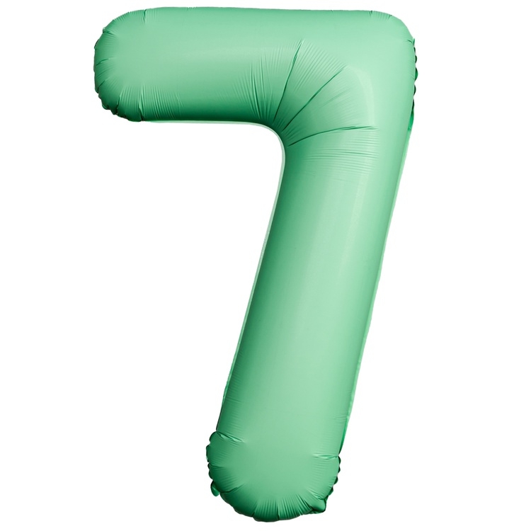Шар Цифра "7" Slim Мятный / Mint (в упаковке) 