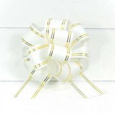 Бант-шар 5 см с золотой полосой Белый